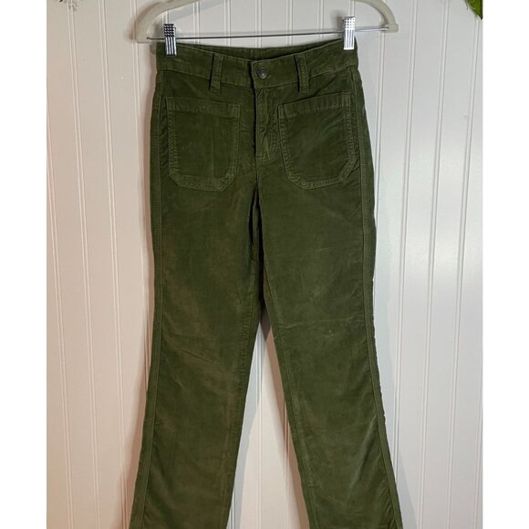 Free People Olive Green Corduroy Pants Size 0 - Picture 5 of 16